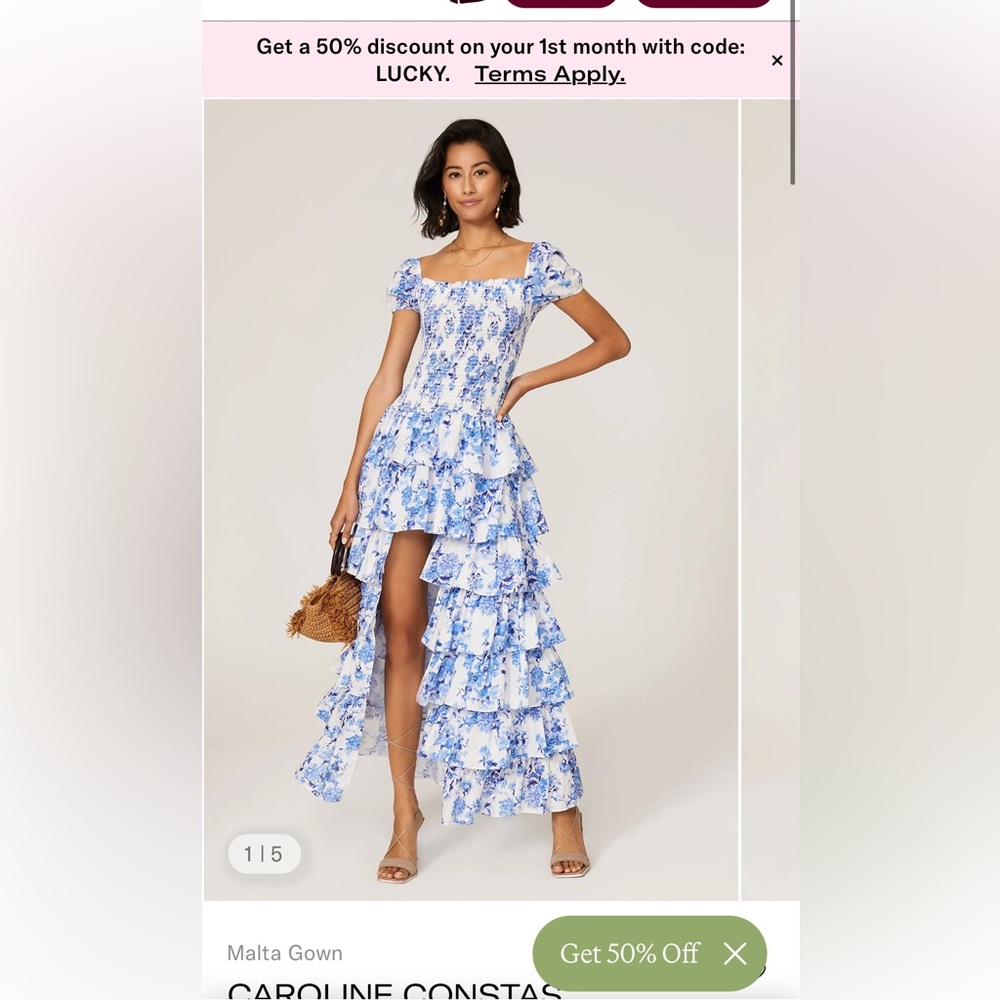 Caroline Constas Malta dress XS High-Low Maxi Dress